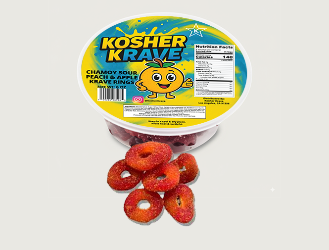 Chamoy peach and apple rings 6oz