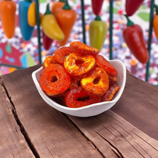 Chamoy peach and apple rings 6oz