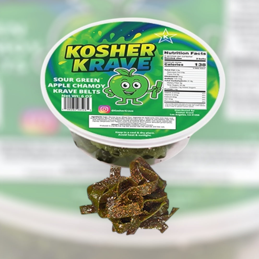 GREEN APPLE CHAMOY KRAVE BELTS – (6 oz)