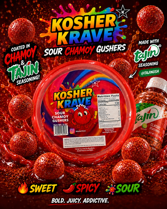 KOSHER KRAVE CHAMOY GUSHERS. Limited edition
 (6 oz)
