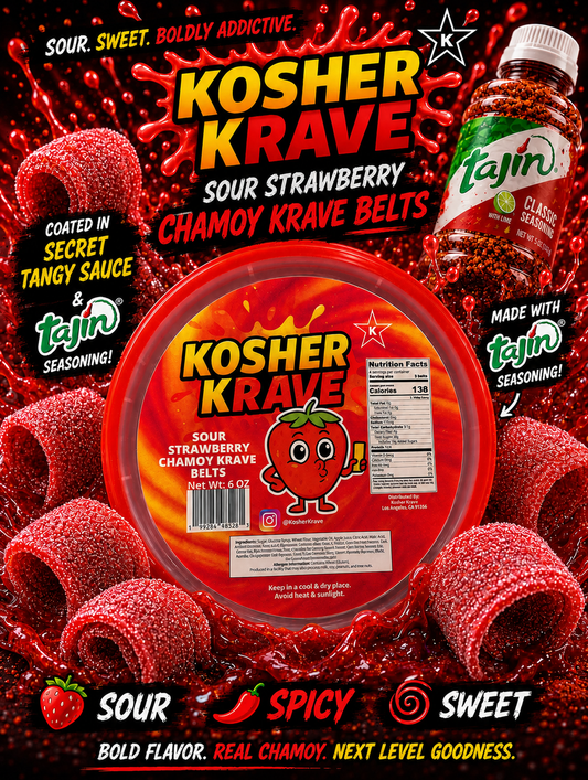 STRAWBERRY CHAMOY KRAVE BELTS – (6 oz)