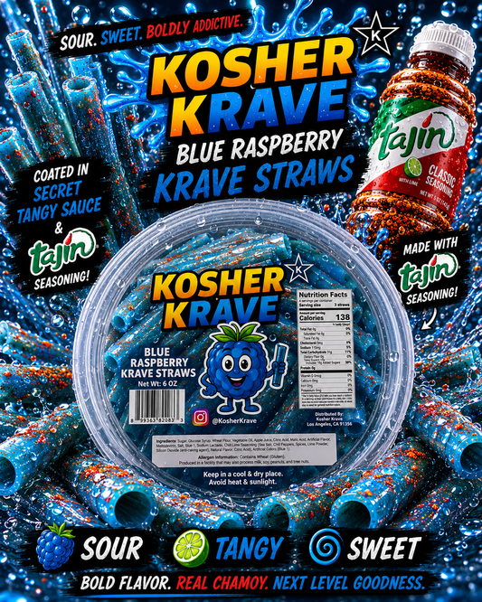 BLUE RASPBERRY CHAMOY STRAWS (6 oz)